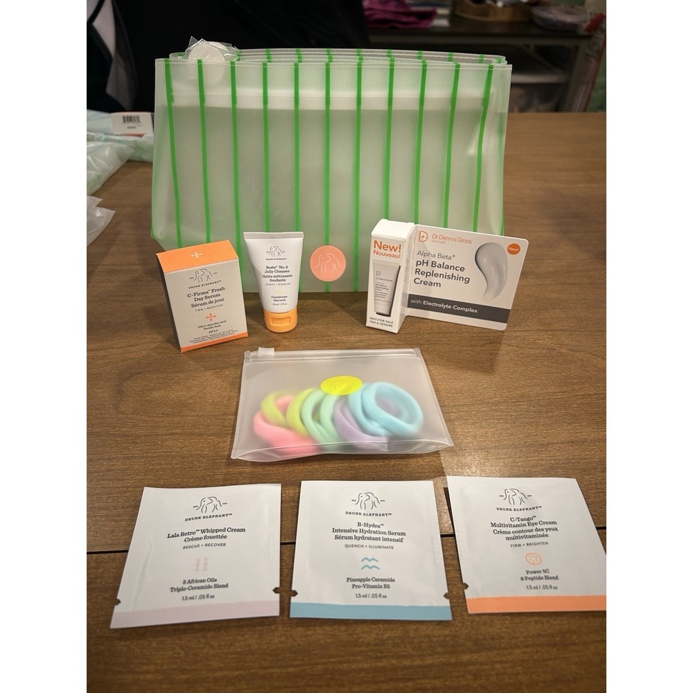 Drunk Elephant 8 Piece Gift Set Serum Cream Masque Cleanser NEW Bag